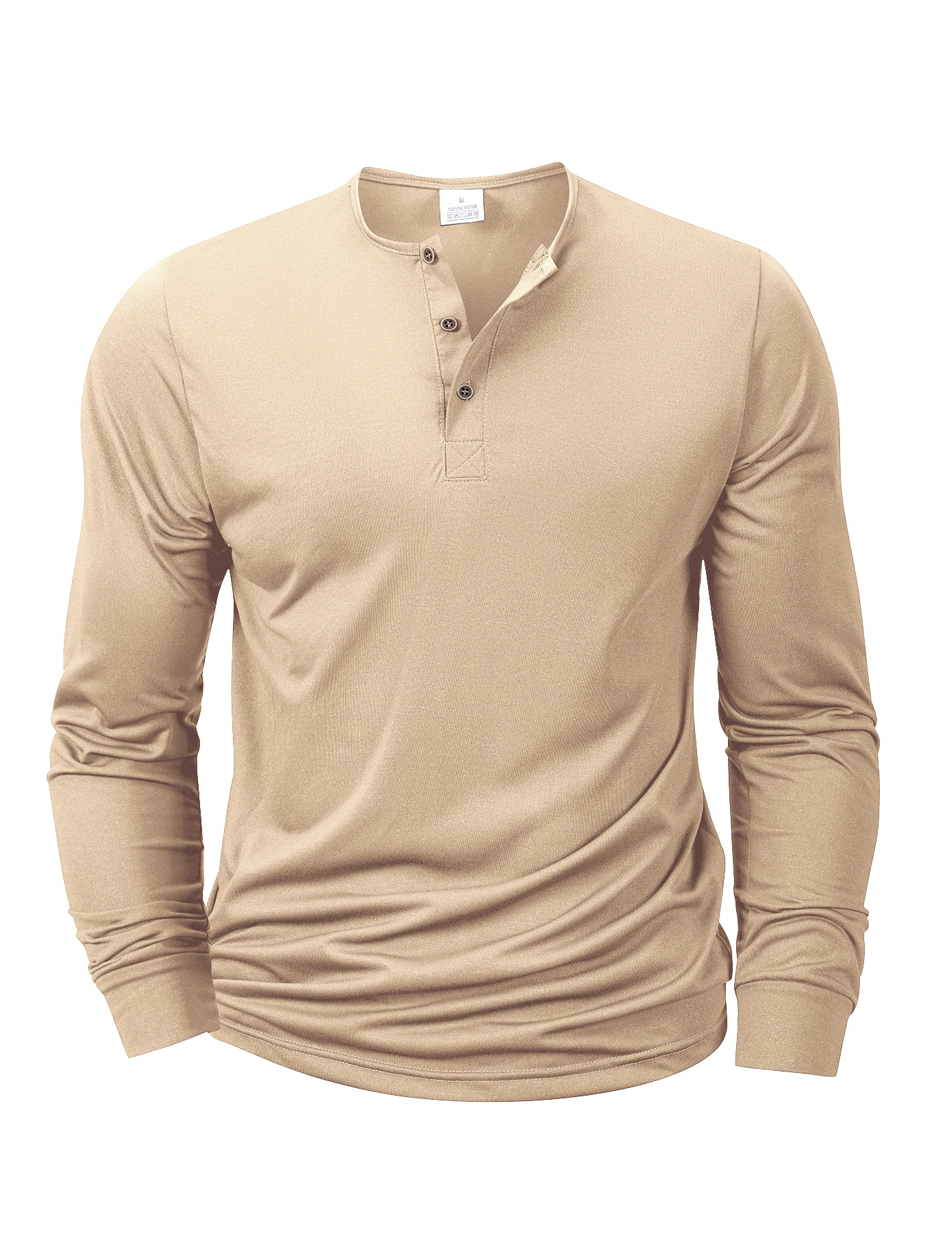 Mens Long Sleeve Henley Neck T-shirt Slim Fit Bottoming Tshirt Casual Button Shirt Comfortable Fitness Tee Cozy Top 6