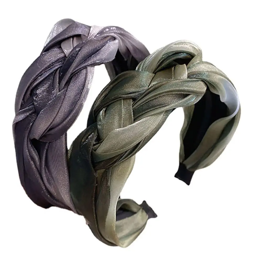 Makeup Headdress Wide Edge Mesh Girls Headwear Twisted Braid Hair Hoop Hair Accessories Women Headband Korean Style Headband