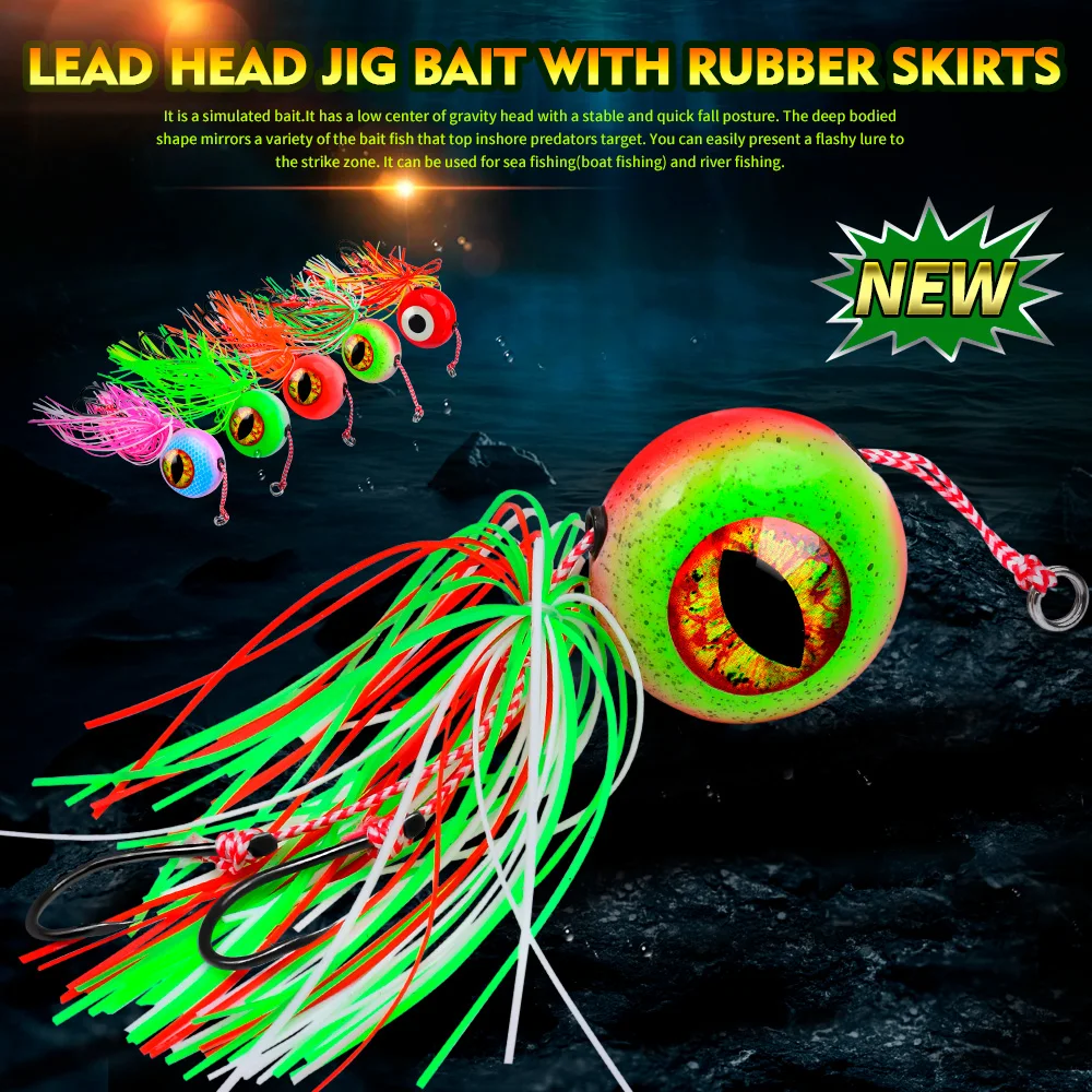 PROBEROS 1 stücke Künstliche Tackle Meer Angeln Jig Köder Mit Röcke 20g-120g Salzwasser Angeln Lockt Bass wobbler Karpfen Crankbait – Detail 1