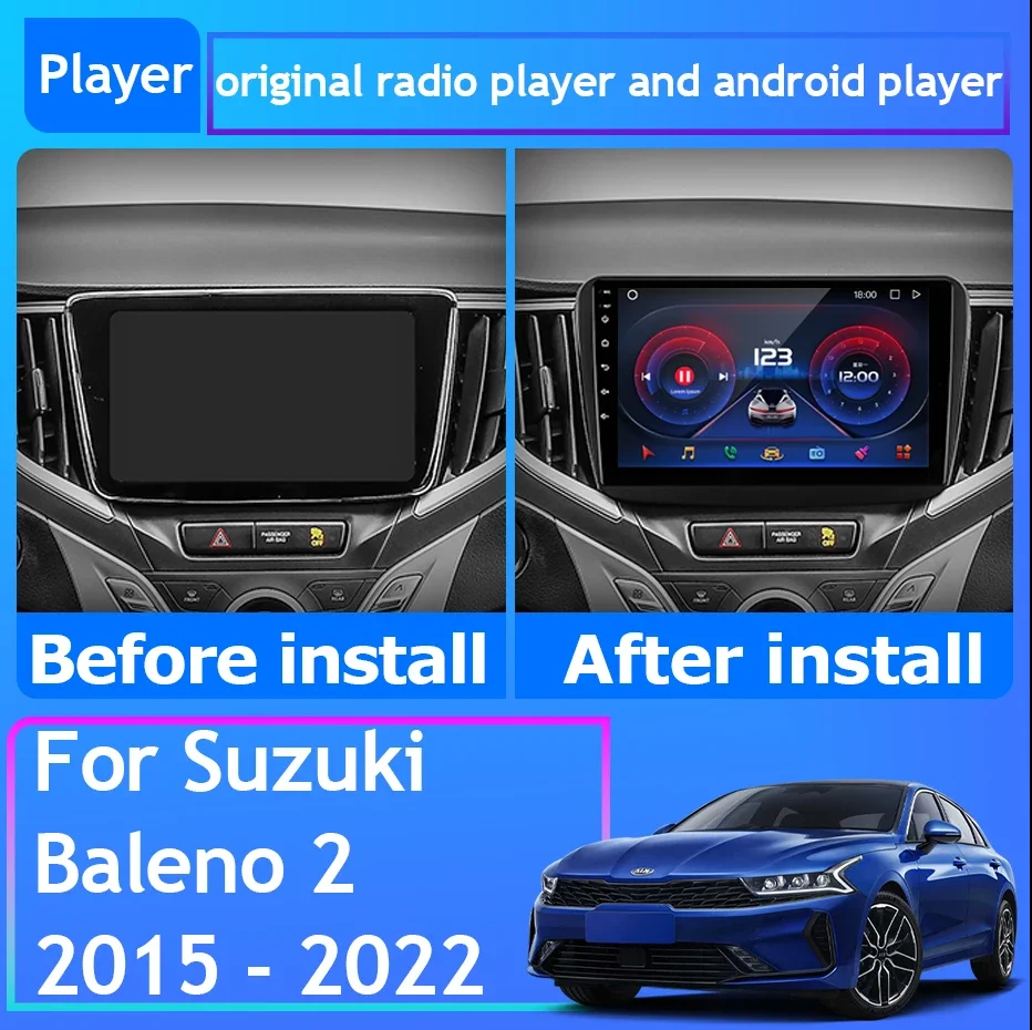 

Автомобильный радиоприемник Carplay для Suzuki Baleno 2 2015 - 2022 GPS-навигация стерео Android Авто HDR экран 4G Wifi видео No 2din