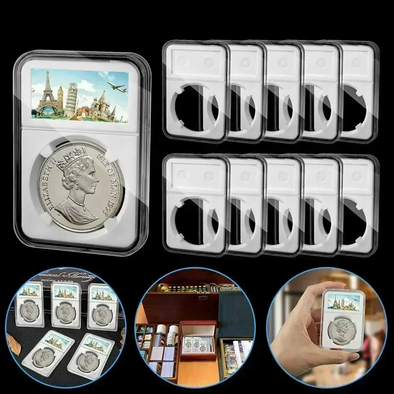 1pcs Plastic Storage Accessory Coin Plate Collectible Coin Holder Coin Display Plate Organiser Capsule Protection Display Stand 5