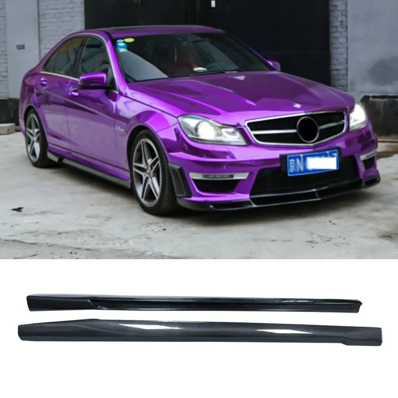 

Automotive Parts Real Carbon Fiber Side Skirts V Style For 2008-2014 Mercedes W204 C63 4D Side Skirts