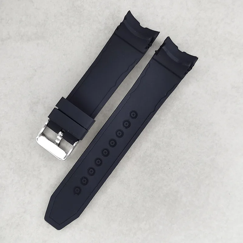 Silicone Sport Waterproof Watch Strap with Curved End