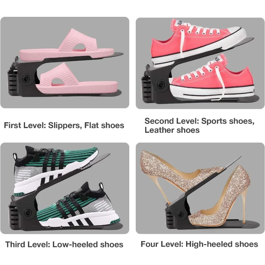 Neprock Shoe Rack Shoe Organizer SpaceSaving Storage Shoe Organizer for ClosetShoe Stacker Shoe Slots Space Saver Double Stack