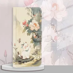 Elegant Leather Magnetic Flip Case - Adorable Cat Design Wallet Cover for Mi A3 (CC9E) (03)