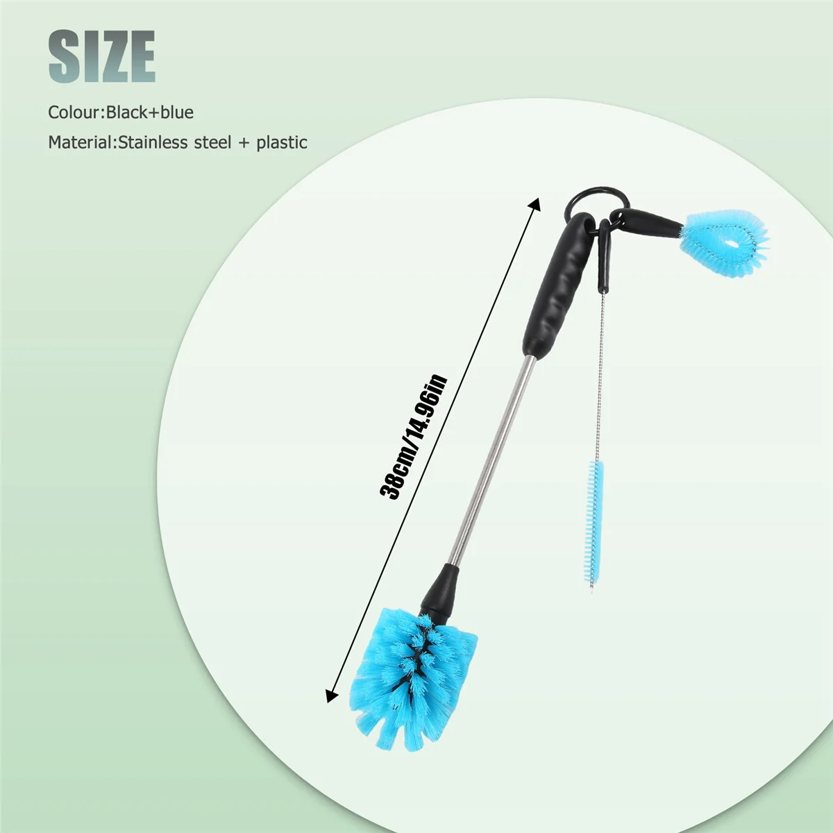Stainless Steel Water Bottle Cleaning Brush Set for Narrow Neck Bottles