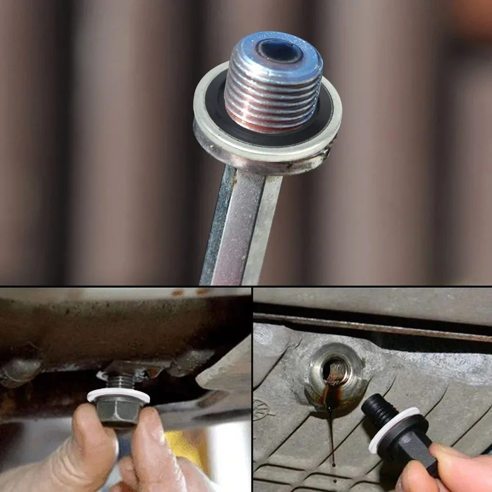 Car Oil Drain Plug Sealing Gasket Universal M12 M14 Galvanized Nitrile Rubber Washer for Car Engine Systems Leakage Protection 5