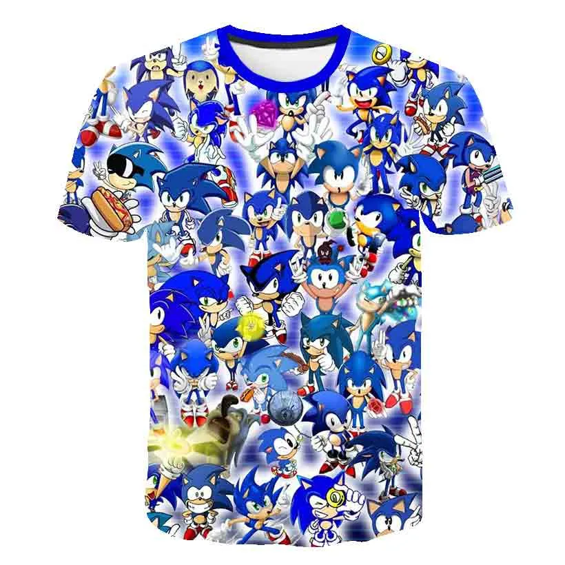 Sonic 3D T Shirt boys girls Children Summer Fashion Short Sleeve Printed Anime T-Shirt Cool Tops Tees Boy Girl Kids Clothing roblox t shirt