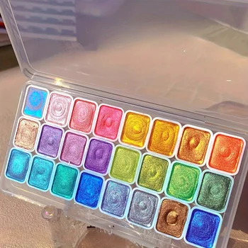 24-Color Metallic Watercolor Paint Set 2