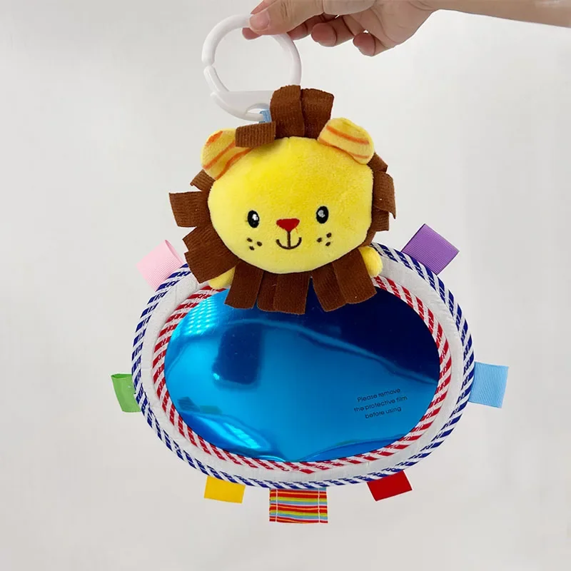 Car Rearview Mirror Car Baby Mirror Baby Car Mirror Back Seat Rear View Mirror Cartoon Animal Plush Toys Adjustable Rear Facing Mirrors for Baby Stroller Toys