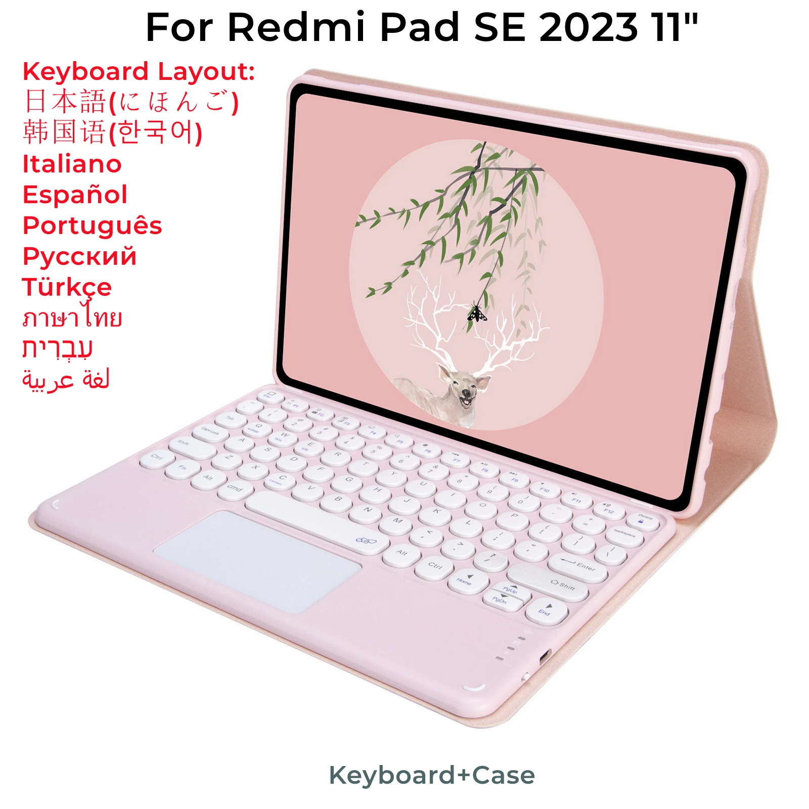 Capa de Teclado Magnético sem Fio Xiaomi Redmi Pad se 11 Smart Cover Russo Espanhol Coreano 2023
