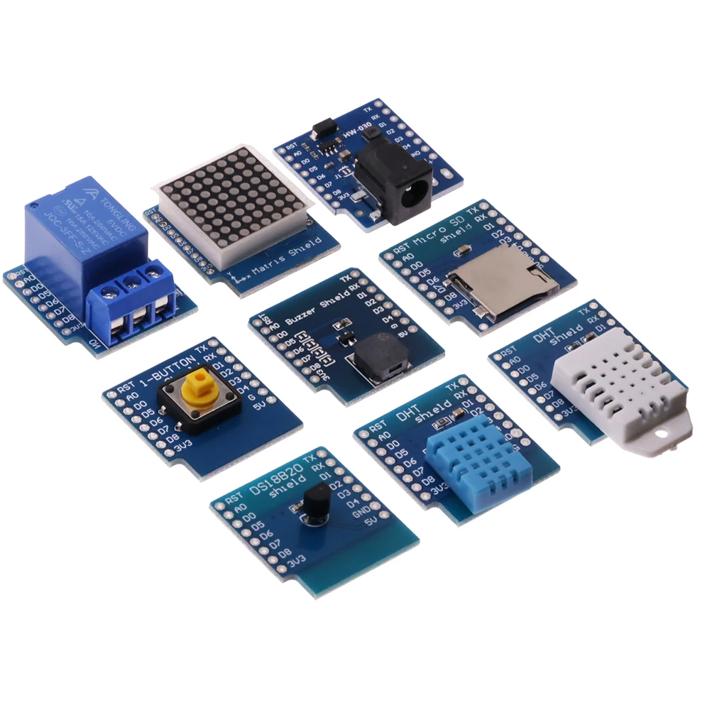 Electronic diy kit ESP8266 D1 Mini TYPE-C Pro WiFi NodeMcu Data Logger Shield DS1307 Battery OLED DC Power Buzzer V1.0 Dual Base for WeMos DIY Kit