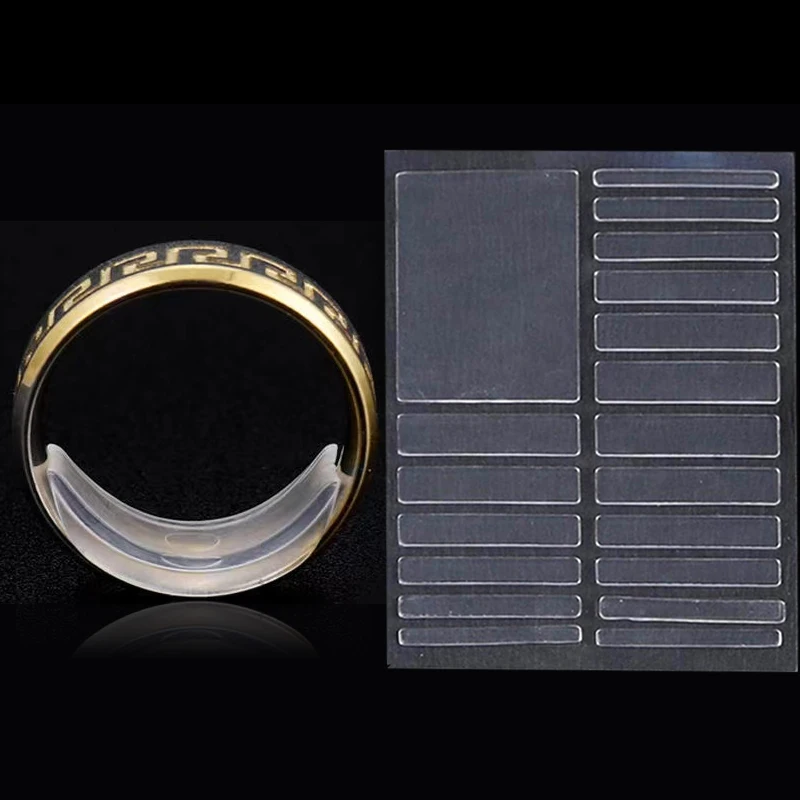 18Pcs/sheet Transparent Inner Sticker for Rings Adjusting Size Rings Tightener Regulator Invisible Reducer Resizing Fixed Tool 18pcs transparent ring inner size adjust for big size rings anti lost invisible ring fixed tightener reducer resizing sticker