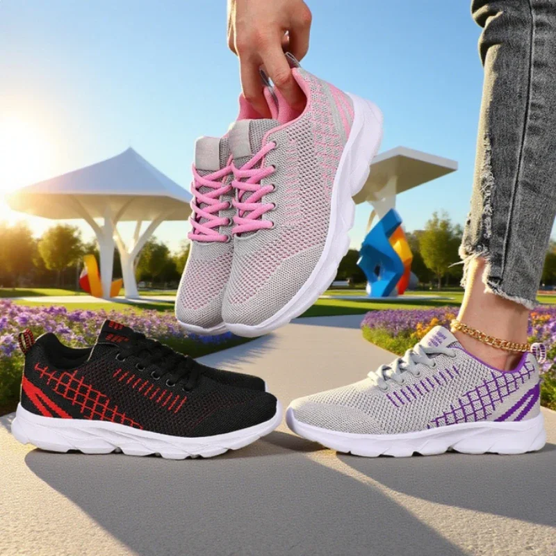 Women Casual Sneakers Breathable Mesh Lightweight Sports Walking Shoes Outdoor Mesh Running Shoes Non-Slip Footwear for Women