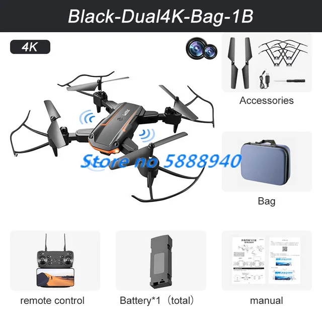 4K HD Dual Camera RC Dron Mini Drone Three-way Infrared Obstacle Avoidance Altitude Hold Mode Foldable RC Quadcopter With Bag To RC Quadcopter luxury RC Quadcopter