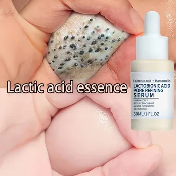 Acido lactobionico Ridurre i pori Essenza Acido ialuronico Rassodante Illuminare Idratante Nutrire Essenza Poro Termoretraibile Siero viso 30ml