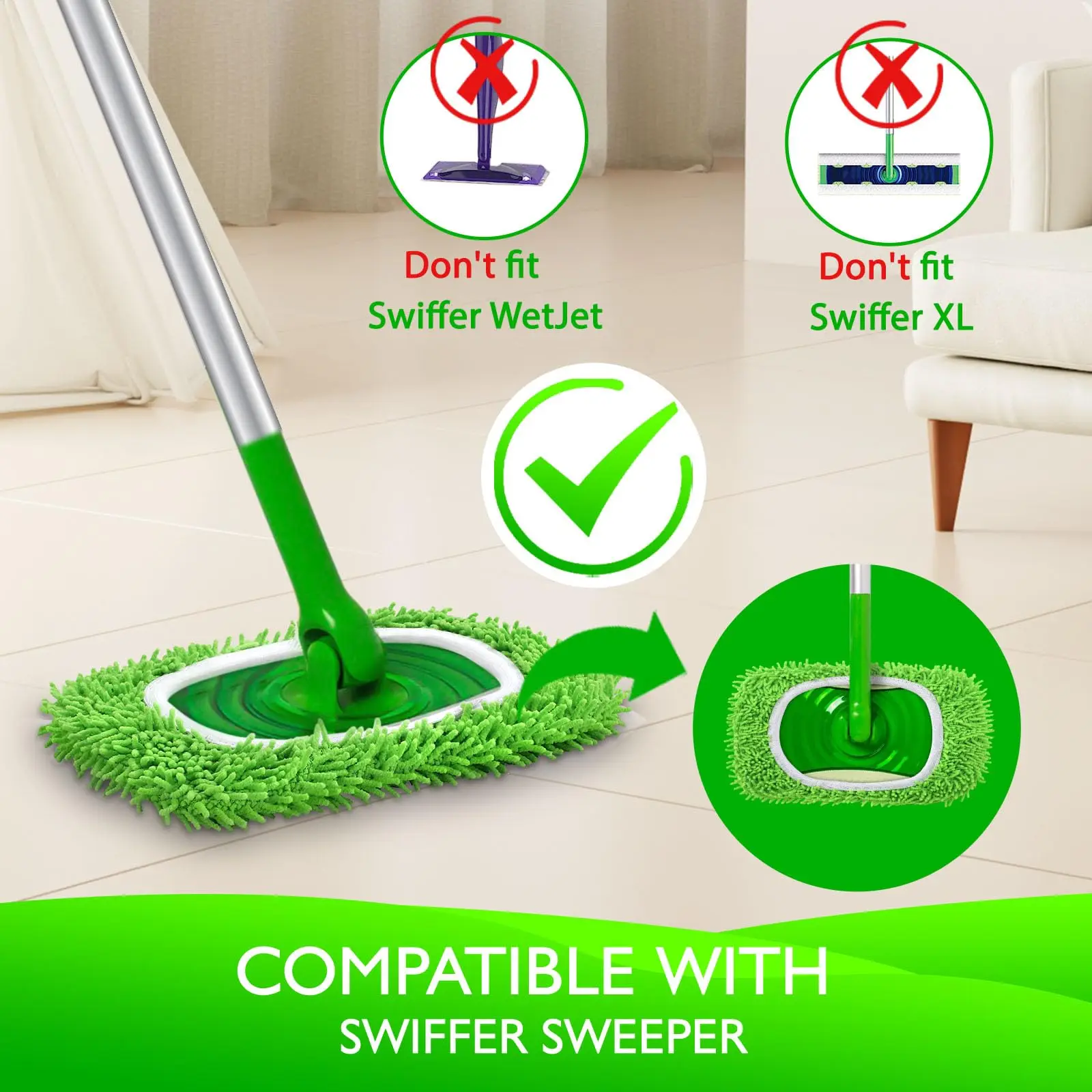 EasyByMall Panno in microfibra riutilizzabile per Swiffer e