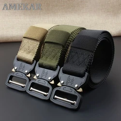 New New Nylon Material Mens Belt Long Big Size Military Outdoor Male Jeans Tactical Belts For Men Luxury