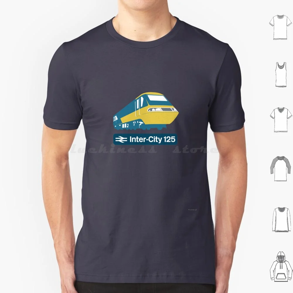 British Rail Inter-City 125 Hst T Shirt Big Size 100% Cotone British Rail Inter City 125 Hst Giallo Blu Inter City Train