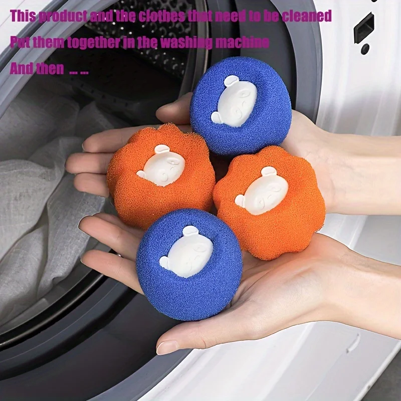 Washing Machine Pet Hair Collector Reusable Cat Dog Fur Remover Lint Trapper Dryer Laundry Cleaning Brush Adhesive Roller Tools