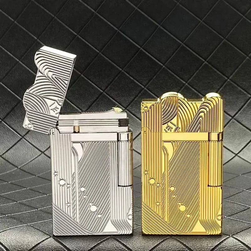 Creative Mermaid Pattern Kerosene Lighter Classic Brass Material Crisp Sound Side Sliding Ignition Exquisite Gift for Men kerosene lighter,cigarette lighter