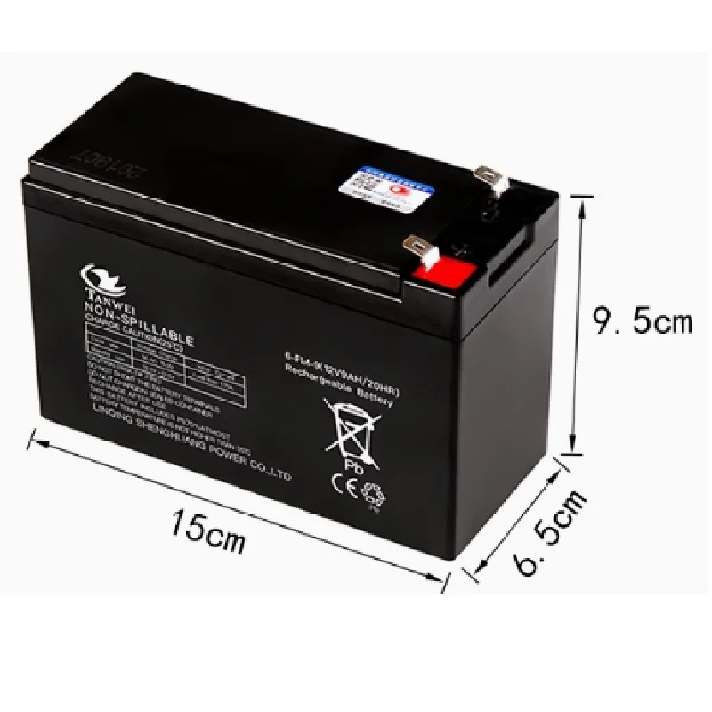 12V 9AH Sealed Storage Battery for Children Kids Car Desk Light Outdoor Speaker Lead-acid UPS