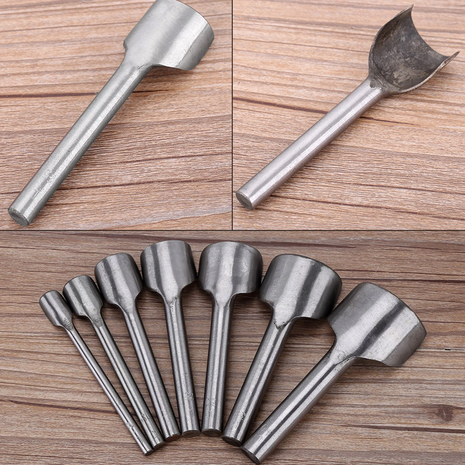 7pcs /set DIY Leather Carft Half Round Punch Belt End Cutter For Home Leather Sewing(10-40mm)