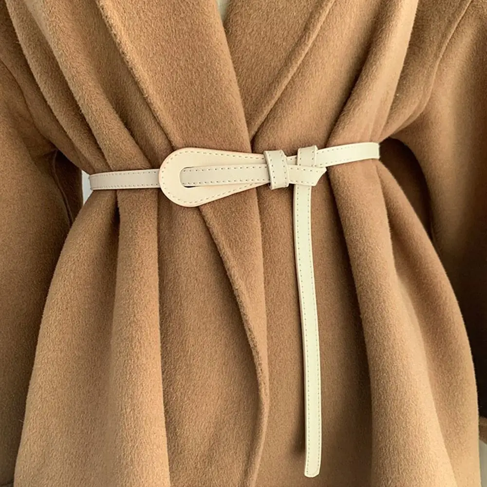 

Skirt Dress Coat Vintage Ladies Leather Knotted Waistband Corset Strap Band Thin Cummerbunds Luxury Knot Wide Belts