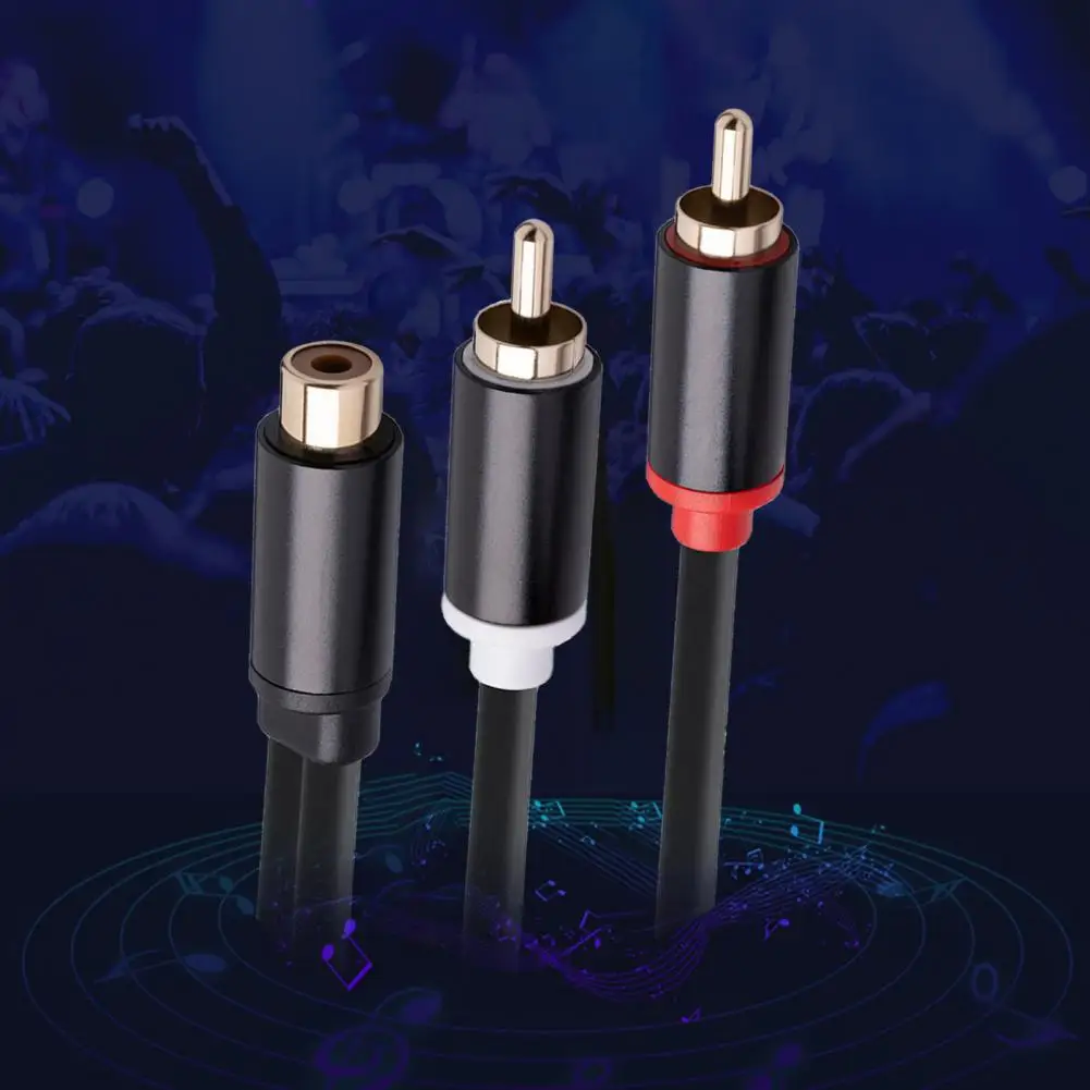 

0.3m Audio Cable Gold Plated Plug Anti-interference RCA Female to Dual RCA Male Audio Stereo Splitter Cord for TV PC Speaker