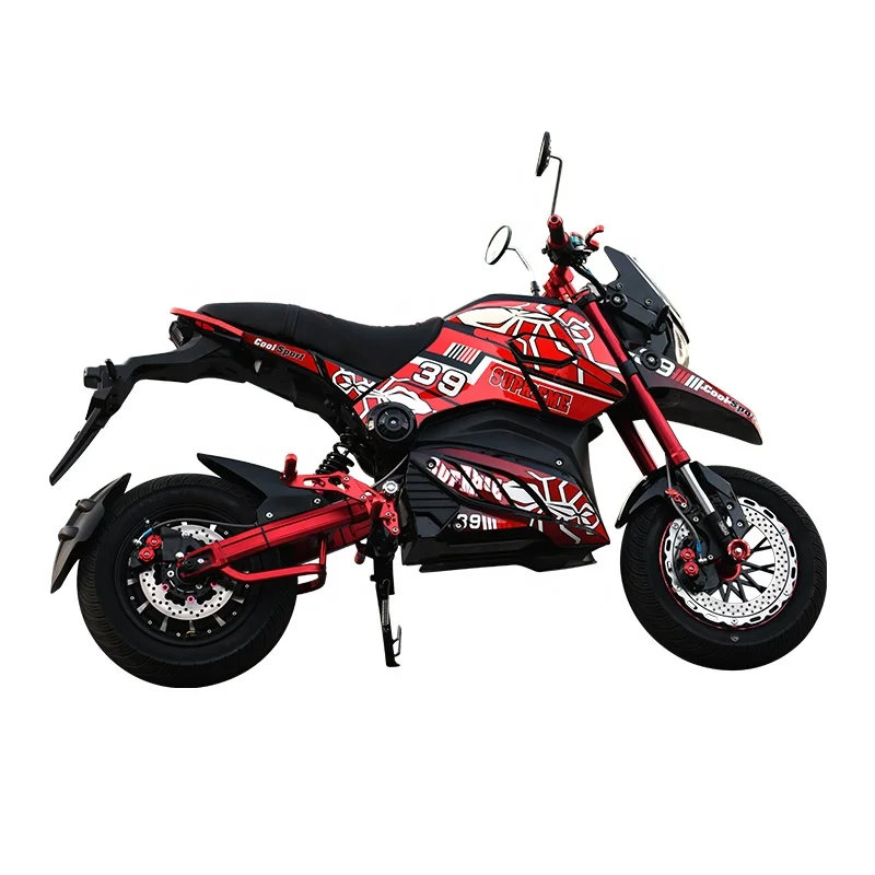 

Cool high speed racing Electric Motorcycle for adult Small Motorcycles 1200W 72V Range 50km Free Decal