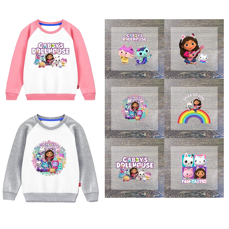 Gabby Dollhouses Iron Patch Sticker Personalizzazione Cartoon Anime Stitch Iron Patch Abbigliamento T-Shirt Festa Di Compleanno Regali Carini