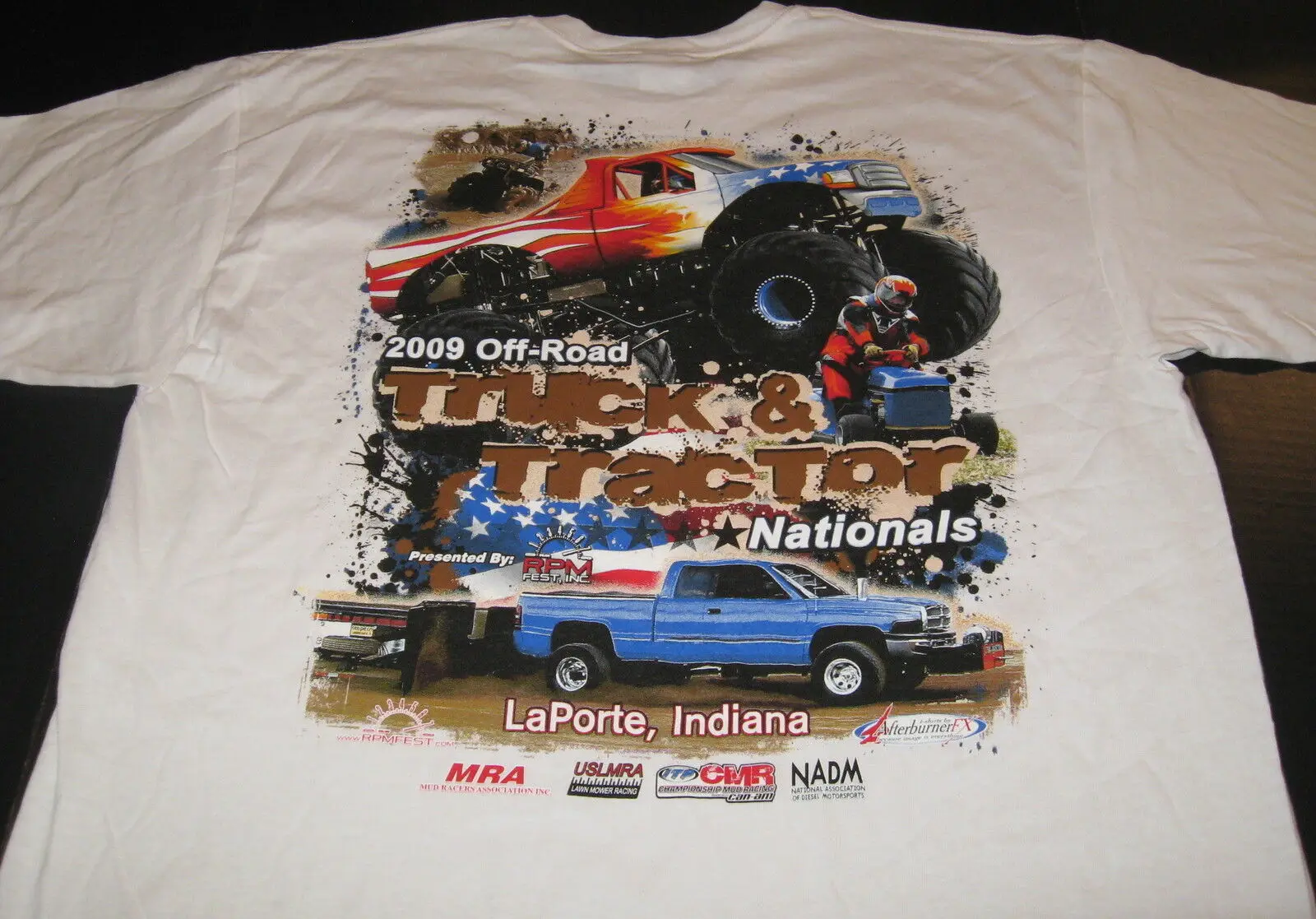 2009 Off Road Truck Tractor National Laporte Indiana Maglietta Bianca New Adult Xl Maniche Lunghe O Corte