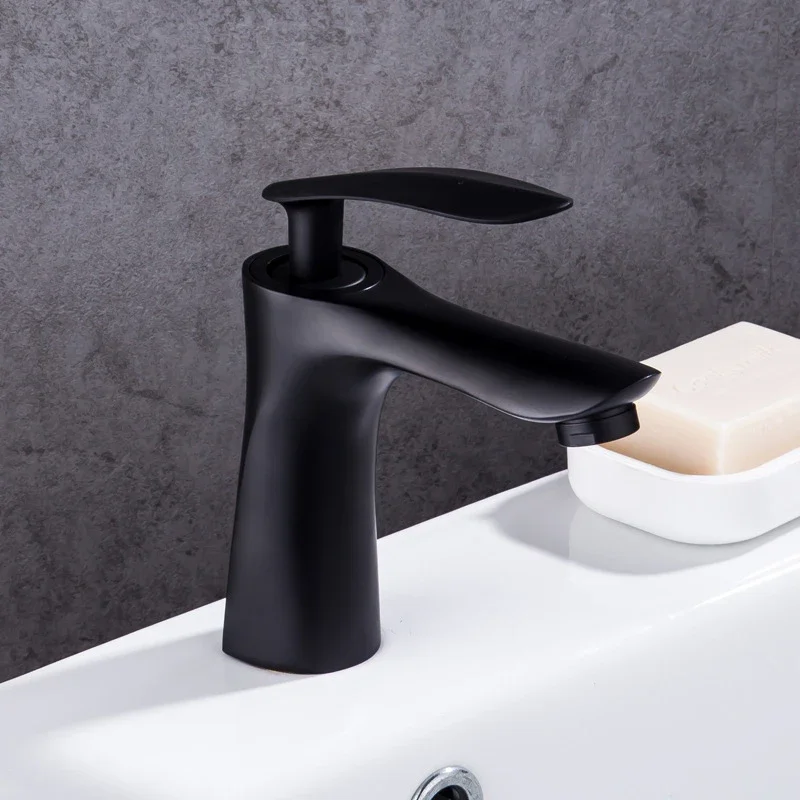 

Bathroom Faucet Copper Wash Basin Faucet Elegant Single Handle Sink Tap Cold and Hot Water Mixer Tap Deck Mounted Home Hardware