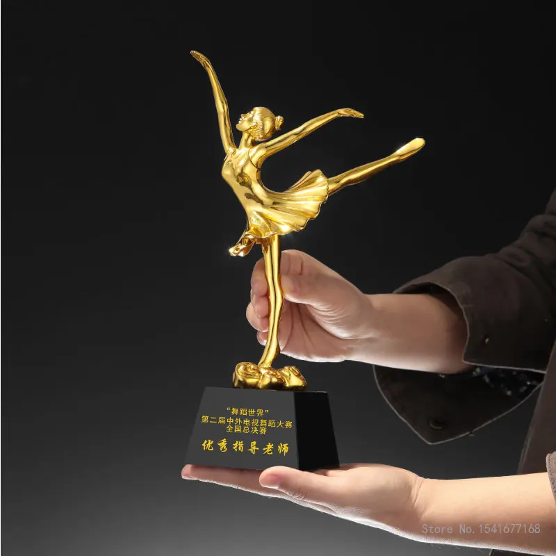 Resin Crystal Trophy for Dance Competition, Customized Ballet Trophy, Activity Awards, Home Decoration, Dancer Sculpture, 1Pc