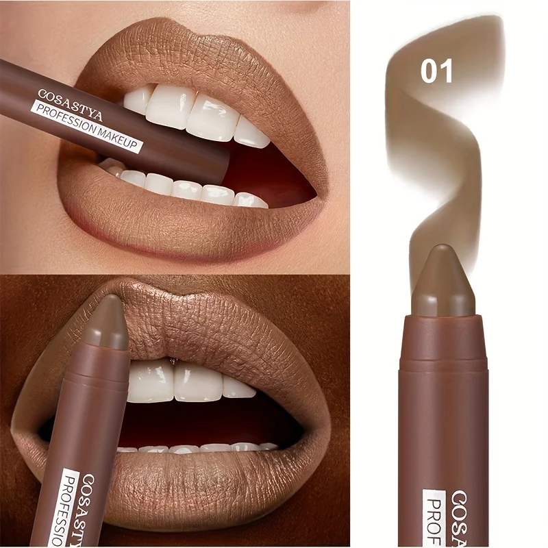 thumbnail image 1 of 6 colors of matte crayon lipstick, long-lasting and waterproof, full effect, create perfect lip makeup, 1 of 5