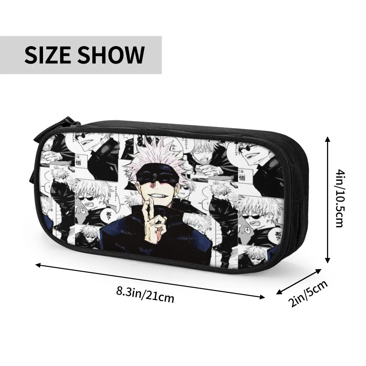 Gojo Satoru Collage Manga Pencil Cases Jujutsu Kaisen Anime Pen Bag Student Big Capacity School Cosmetic Pouch