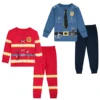 Kids Pajamas Sets Fireman Sleepwear Boys Policeman Police Cosplay Pijamas Halloween Pyjamas Children Long Sleeve Tops+Pants 2pcs 1