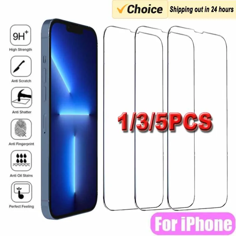 

1/3/5PCS Glass Screen Protector for IPhone 15 14 13 Pro MAX HD Tempered Glass Protection Film for IPhone 12 13 11 Mini Plus