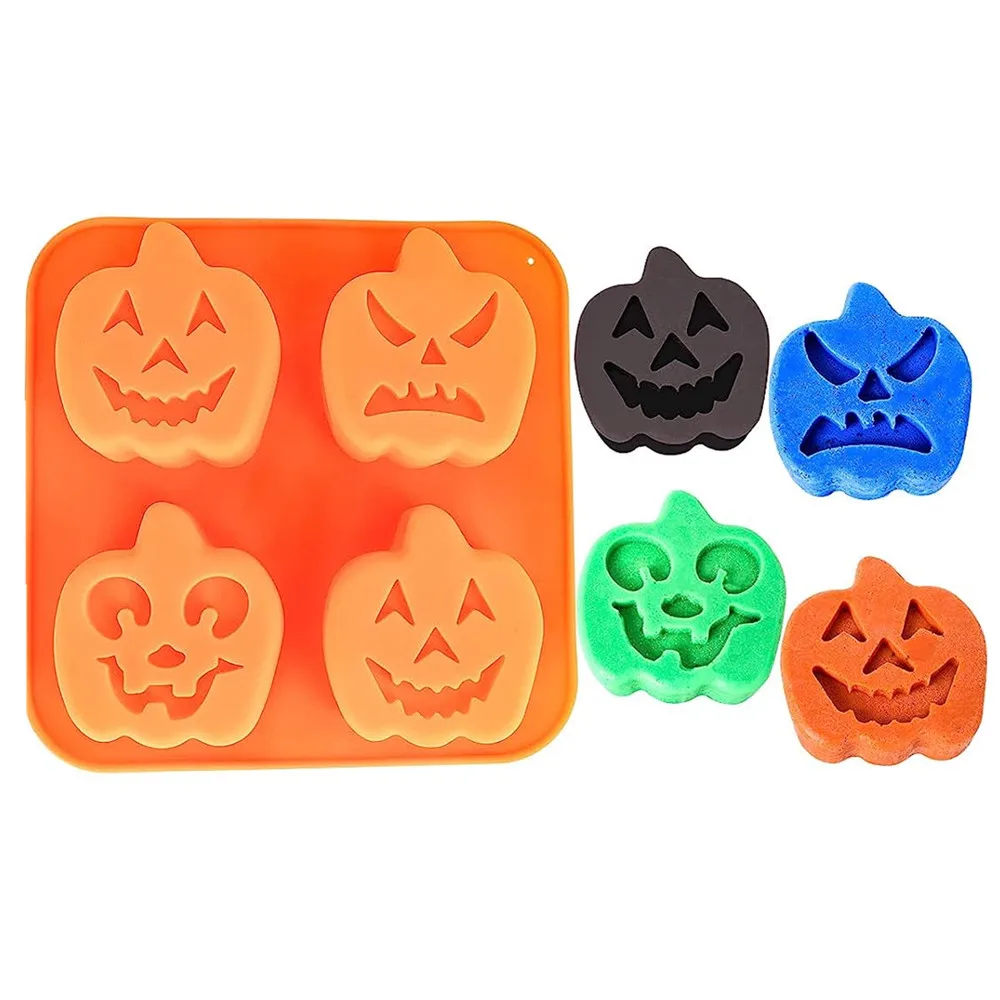 Stampo Per Torta In Silicone Di Halloween A 6 Fori - Pipistrello, Zucca, Teschio E Fantasma - Per Cioccolato, Dessert E Candele, 23x16,5 Cm - 5