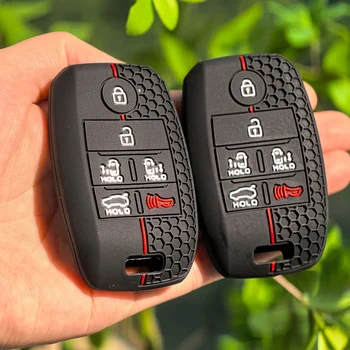 Chiave per auto in silicone a 6 pulsanti per Kia Sorento Sedona 2020 Sportage Grand Carnival 2019 Supporto K5 Kx3 K4 Accessori per copritasti