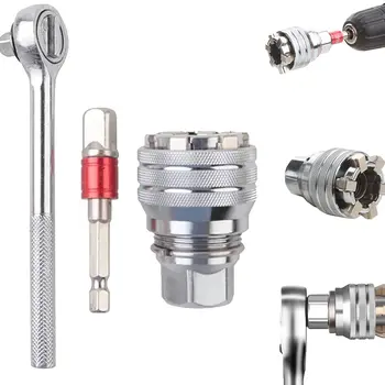 U50 전기 드릴 매직 범용 소켓 세트, 커넥팅 로드 포함, 표준 3/8-3/4 인치 10-19mm 파워 드릴 어댑터에 적합