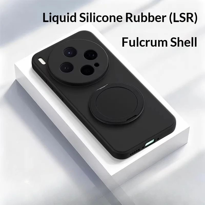 Premium Liquid Silicone Skin-Friendly Case with 360° Rotating Stand