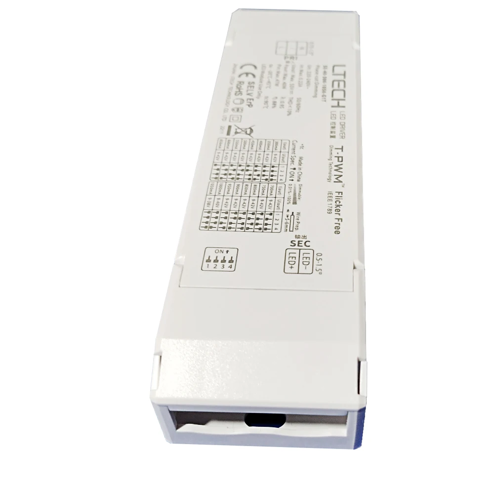 LTECH New Led Triac Driver 200V-240V Input 30W 40W 150-1050mA CC Output Constant Current Dimmable Intelligent Power Supply