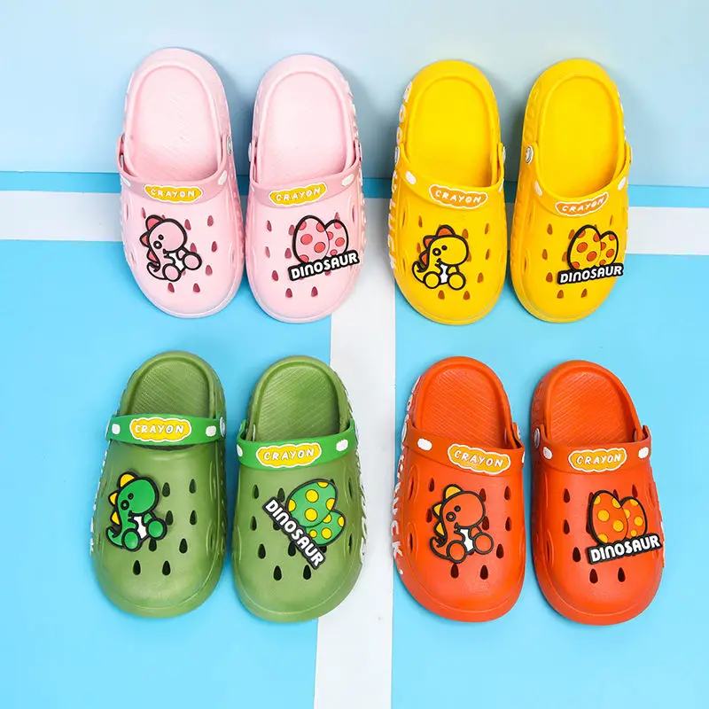 Lovely Babies Shoes Girls Boys Dinosaur Slipper Children Cheap Quality Beach Water Shoes 2023 New Cute Kid's Clogs Sandals cute butterfly hairband simulated pearl children s exquisite hair hoop daily hair binding lovely girl hair accessories wholesale