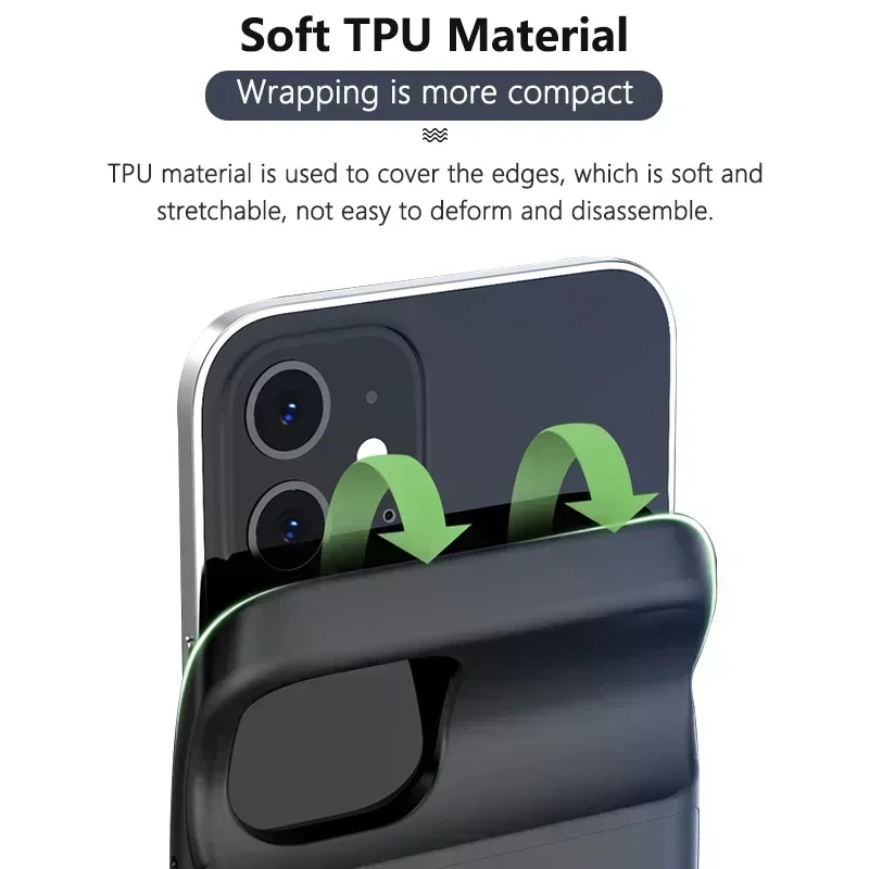 Capa de Bateria para iPhone, Tampa do Carregador de Banco de Potência para iPhone 12, 11, 14, 13 Pro Max, Mini XS Max, XR, 7, 8, 6S Plus, SE2, SE3, 10000mAh