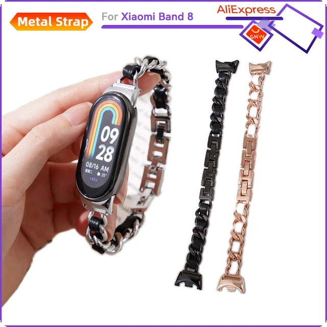 Bracelet De Rechange En Métal Pour Xiaomi Mi Band 8, Bracelet En Cuir,  Original - Smart Accessoires - AliExpress