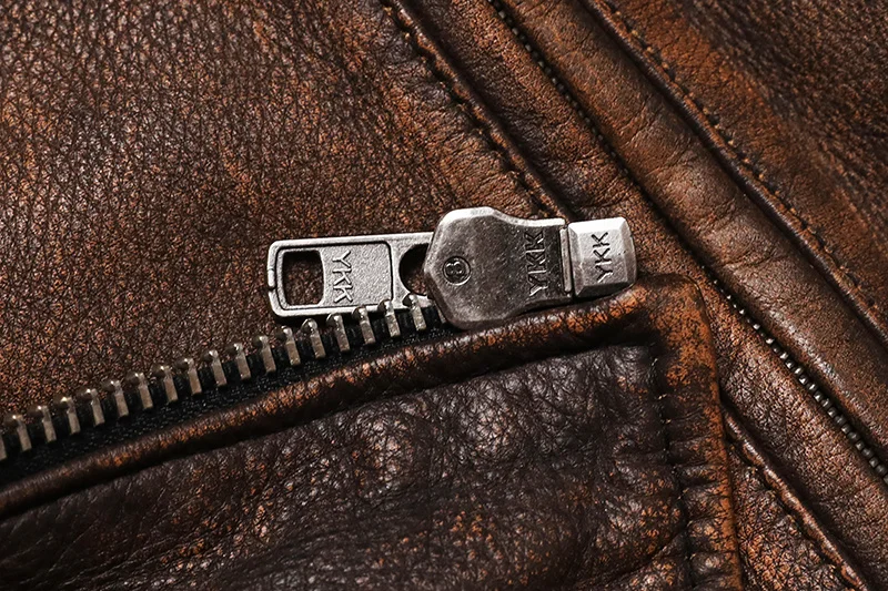 Vintage Camel Yellow Genuine Leather Men Motorcycle Biker Jacket Real Natural Cowhide Mens Slim Calf Skin Coat men leather jacket