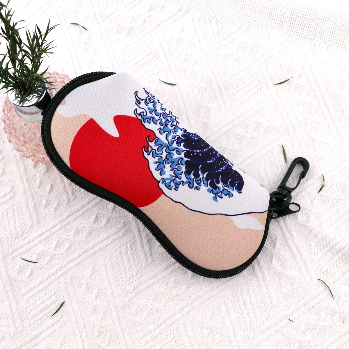 Japanese Wave Painting Portable Glasses Case Cute Sunglasses for Woman Glasses Box Simple Sunglasses Box