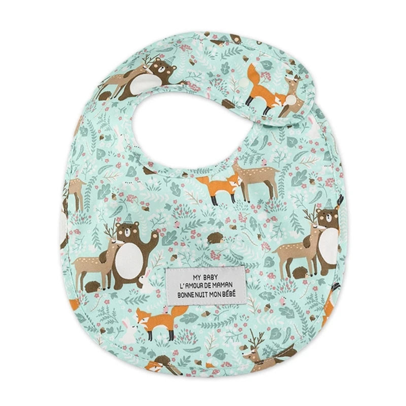 

Baby Bibs Print Drooling Bibs for Infant 0-24M Teething Bib Thick Layer Breathable Burp Cloth Ins-Style Feeding Snap Bib