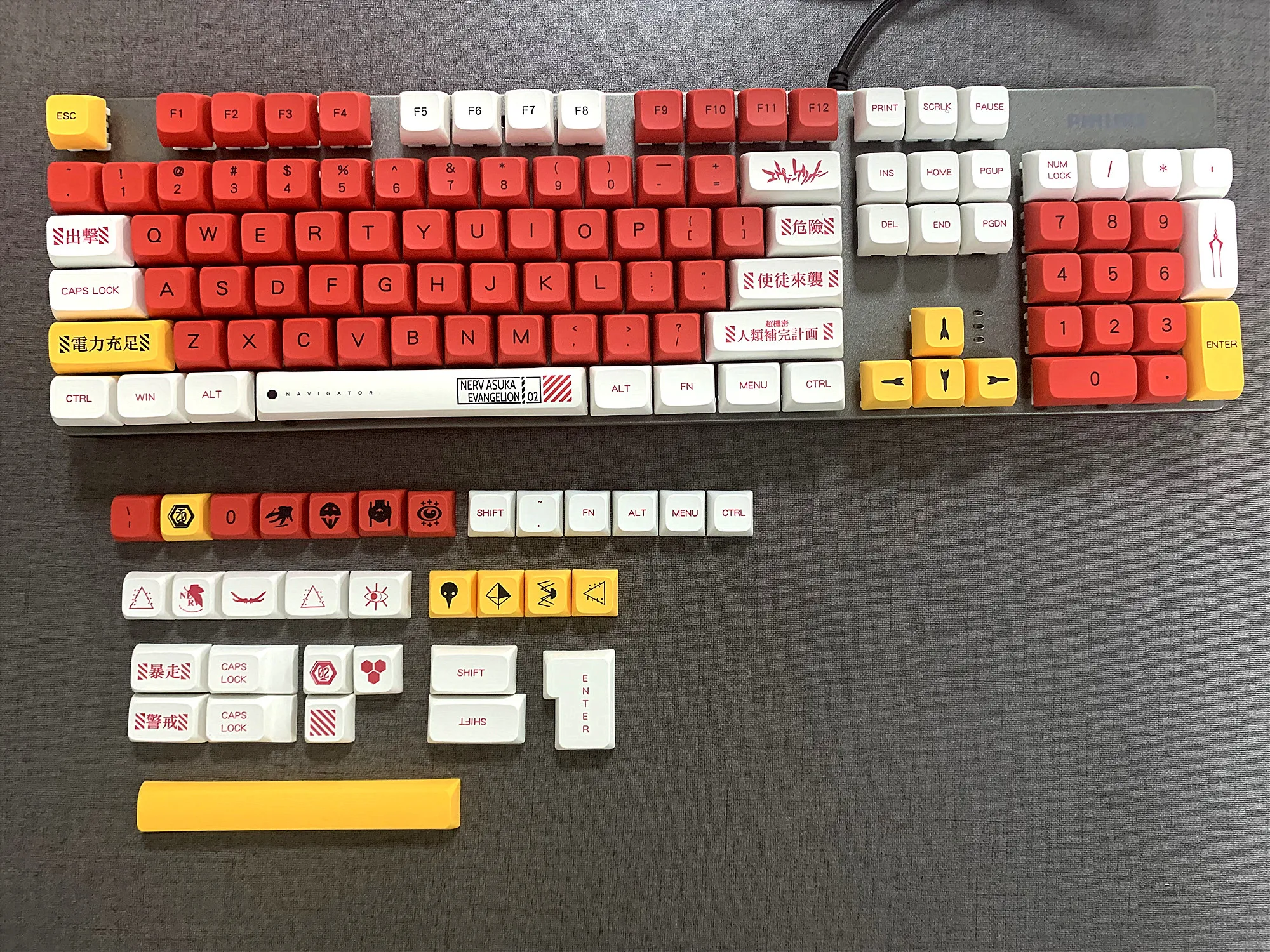 Keycaps 138 Chaves Eva Segunda Máquina Sublimação Pbt Qx1 Perfil Altura Xda Faça Você Mesmo Ball Cap Teclado Mecânico Evangelion02 - Imagem 6